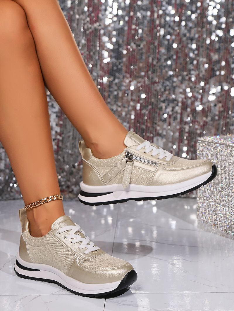 Damen Sport Freizeitschuhe Neue Mode Keilabsatz Dicker Boden Casual Sport Damen Einzelschuhe 43 Große Größe_voghion.com