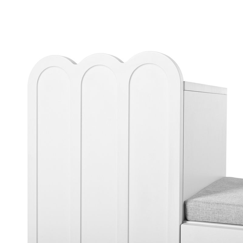 Meuble à chaussures moderne à 3 portes avec tiroir et coussin d'assise – Banc de rangement à chaussures blanc pour couloir, gain de place – Élégant meuble à chaussures d'entrée_voghion.com