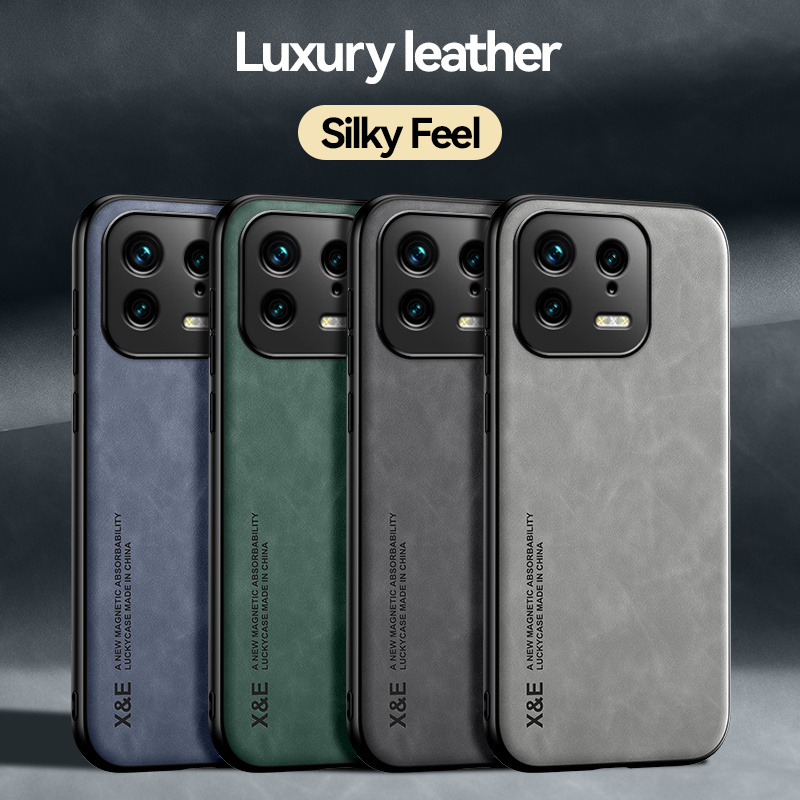 For Xiaomi 13 Case Built in Metal Plate Magnetic Car Holder Phone Case For Xiaomi Mi13 Mi 13 Pro Xiaomi13 5G Leather Back Cover_voghion.com
