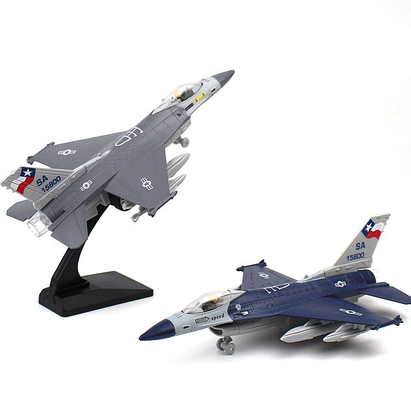 Mänguasjasulamist hävitaja F16 mudel, heli ja valgusega tagasi tõmmatav lennundussõjalennuki mudeli kaunistuskingitus_voghion.com