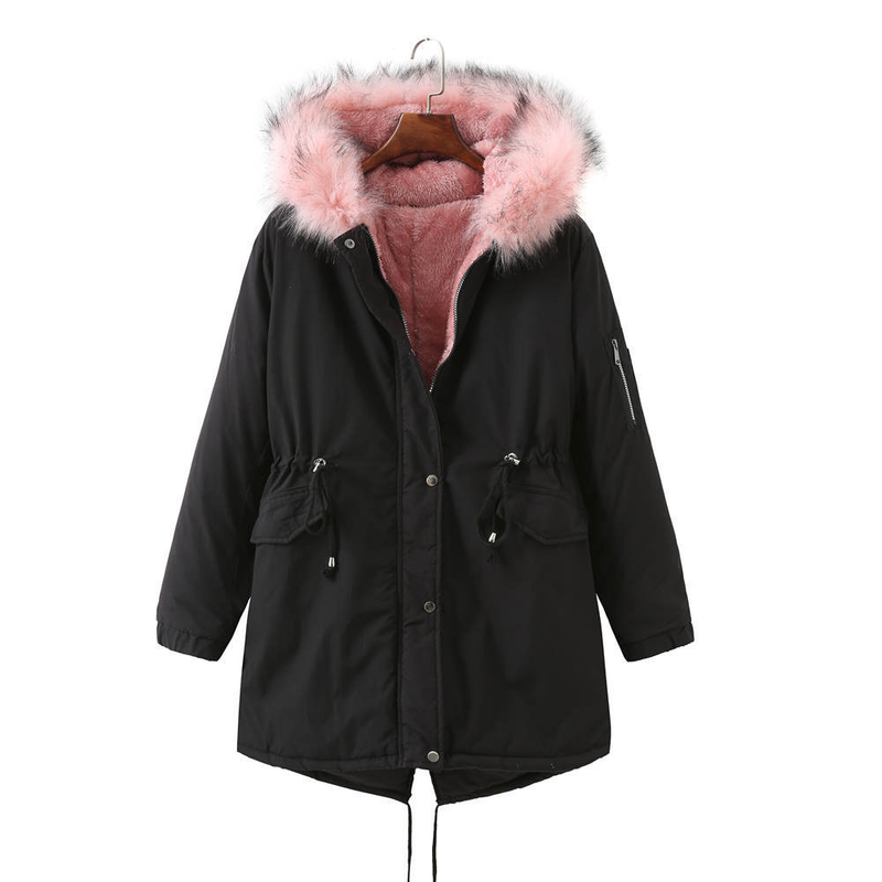 Cappotto invernale da donna più cappotto imbottito in velluto di cotone taglie forti_voghion.com