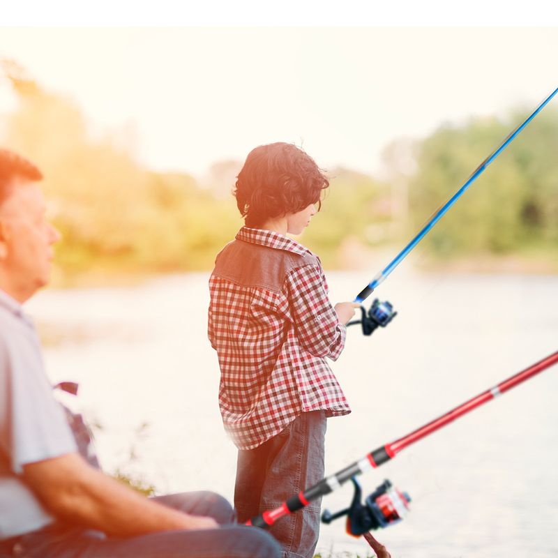 Conjunto completo de varas de pesca ultracurtas para pais e filhos, roda dupla de 1,8 m e 2,1 m_voghion.com