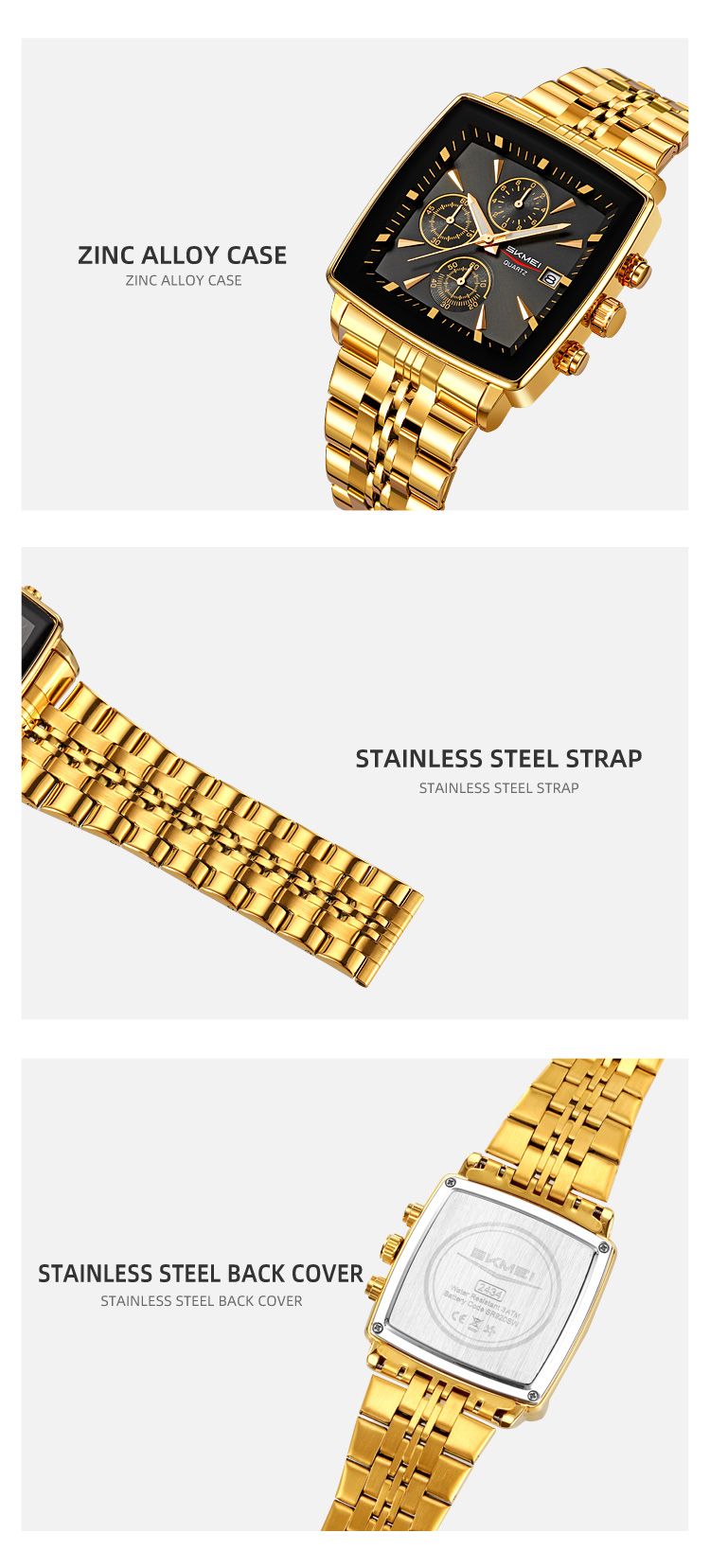 Orologio da polso al quarzo con cronometro da uomo e da donna, di lusso, con data, design alla moda, impermeabile, Reloj Hombre_voghion.com