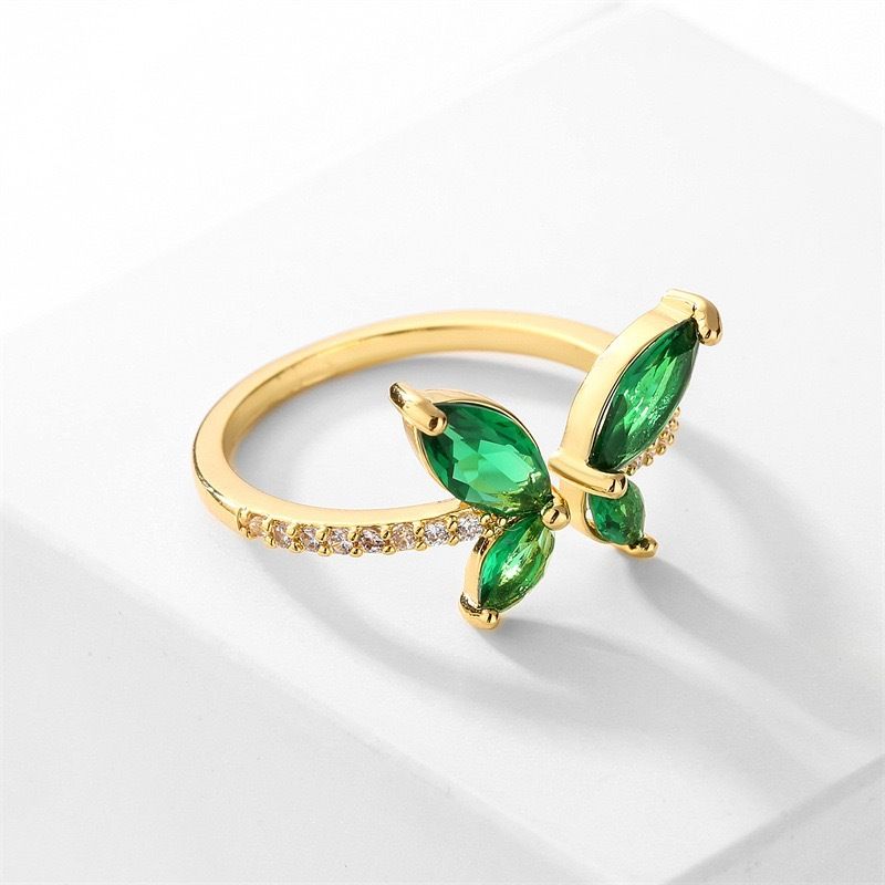 New Sparkling Diamond Butterfly Ring For Women's Design, Niche Personalized Opening Ring, High-end Accessory_voghion.com