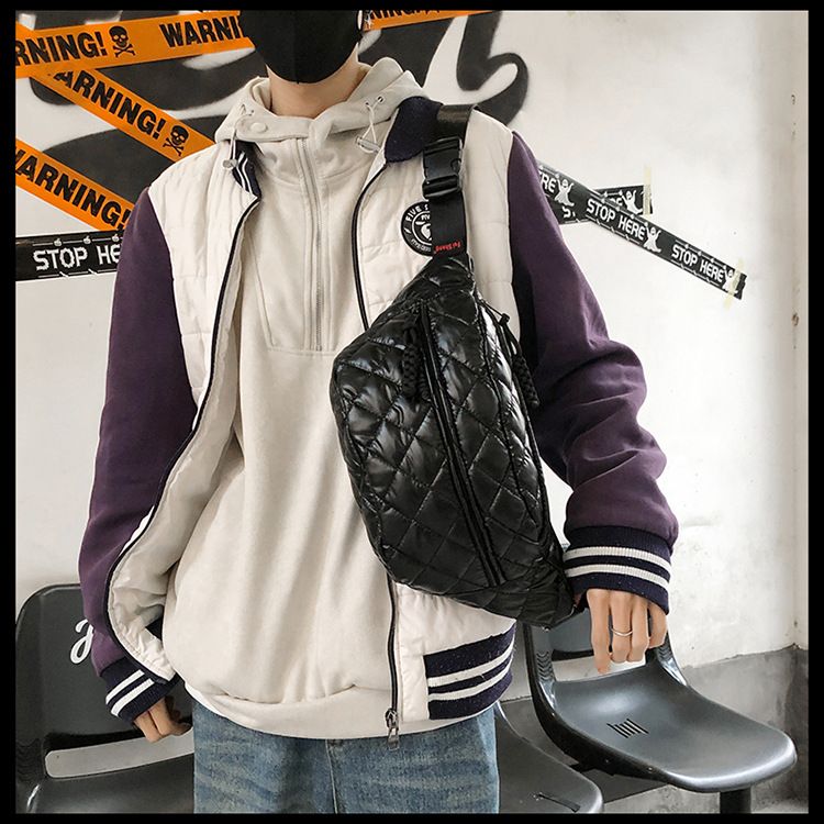 Winter New Women's Waist Bag Large Capacity Cotton Coat Crossbody Bag Fashion Waist Bag Diamond Embroidery Couple Chest Bag_voghion.com