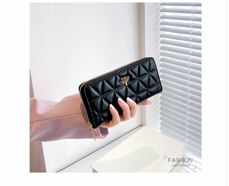 Women's Wallet & Men's Wallet Lingge Purse Ladies Long Clutch Bag Simple And Large-capacity Leisure Card Bag Tide Card Bag_voghion.com