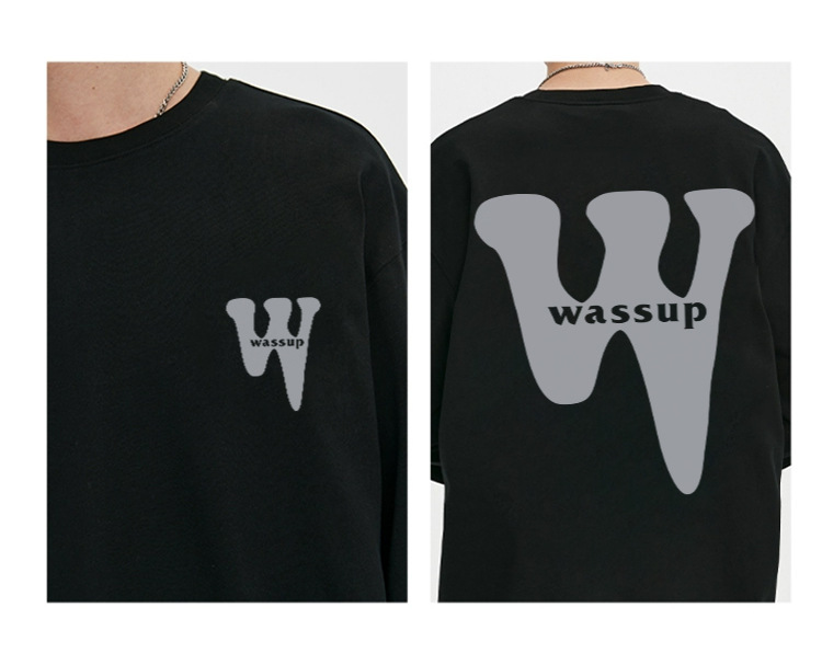 WASSUP HEODS Herren T-Shirt mit trendigem Retro-Langarmshirt für die High Street aus schwerer reiner Baumwolle, lockeres und vielseitiges Oberteil_voghion.com