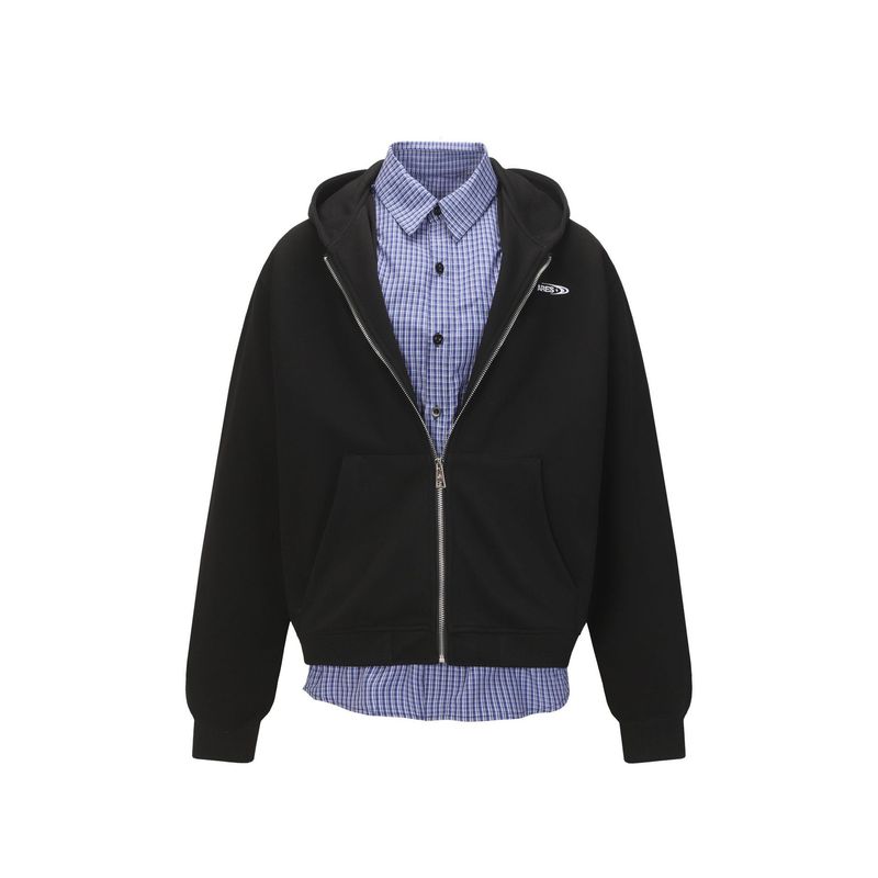 Eon Modish 25 Autunno Nuovo Stile Americano Felpa con Cappuccio Giacca Due Pezzi_voghion.com