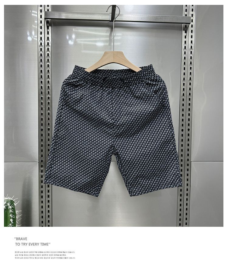 Men's Clothing 2024 Summer Fashion Brand Quick Dry Straight Trousers Men's Simple Jacquard Casual Shorts Loose Straight Beach Pants_voghion.com