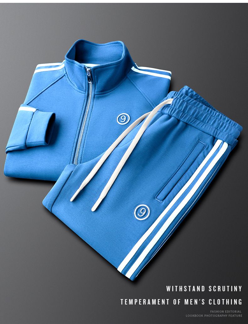 Vêtements pour hommes Léger luxe hommes et femmes même style coloré décontracté sport costume dopamine porter automne mode côté rayé deux pièces costume beau_voghion.com