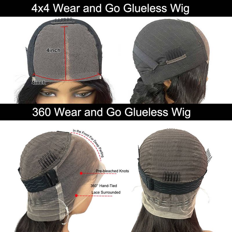 Vorgeschnittene Spitze Ingwer/Braun Highlight Farbe Kurzwellige Echthaarperücke für schwarze Frauen 13x4/5x5 Glueless Wave Perücke vorgezupft_voghion.com
