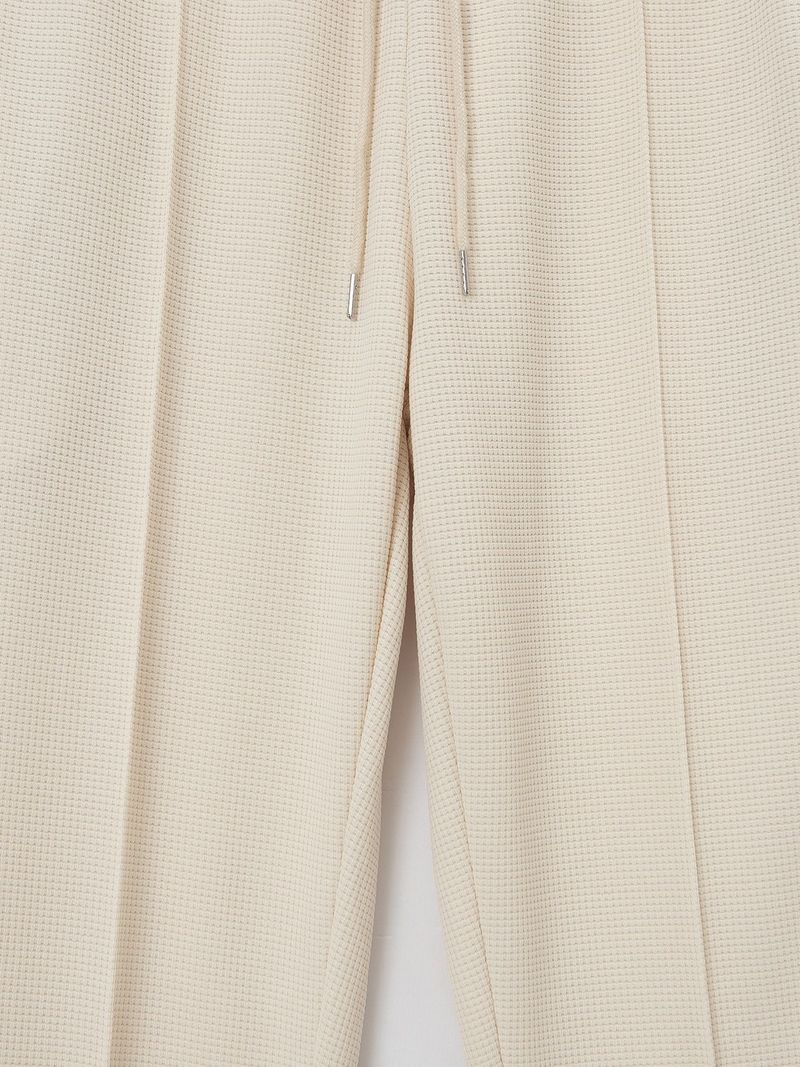 2024 Herbst Neue Herren Einfarbig Anzug Waffel Kragen Ärmel Lange Hosen Set_voghion.com