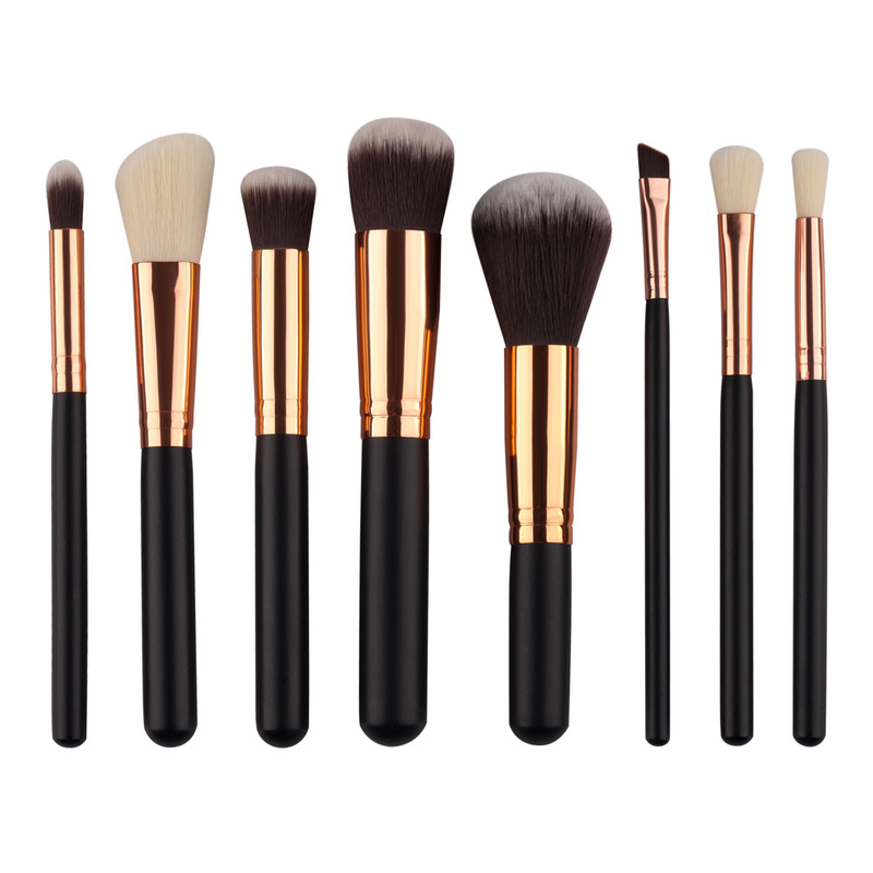 8-teiliges Make-up-Pinsel-Set, Make-up-Werkzeuge, Hautfarbe, Braun, Gold, Schönheit, Make-up, Lidschattenpinsel, GUJHUI_voghion.com