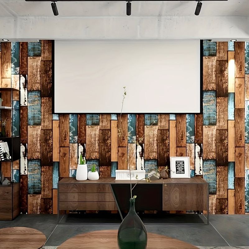 Wood Grain Industrial Style Self-Adhesive Stickers For Old Renovation, Concealing Ugly Parts, Transforming_voghion.com