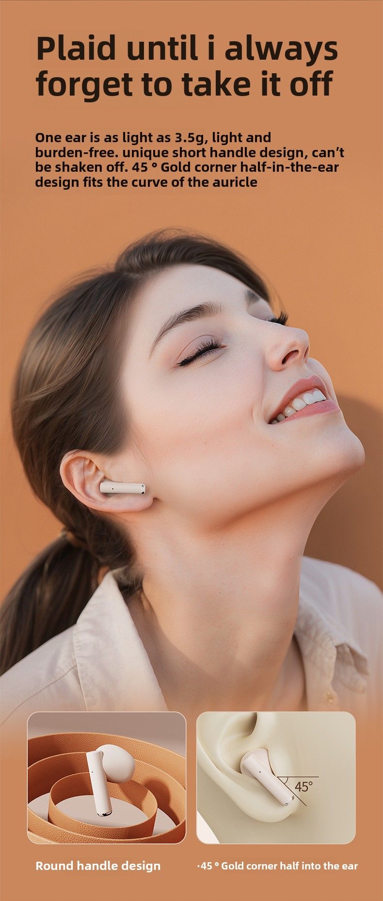Q86 retro camera in-ear e-sports bluetooth headset ANC noise reduction no delay wireless headset_voghion.com