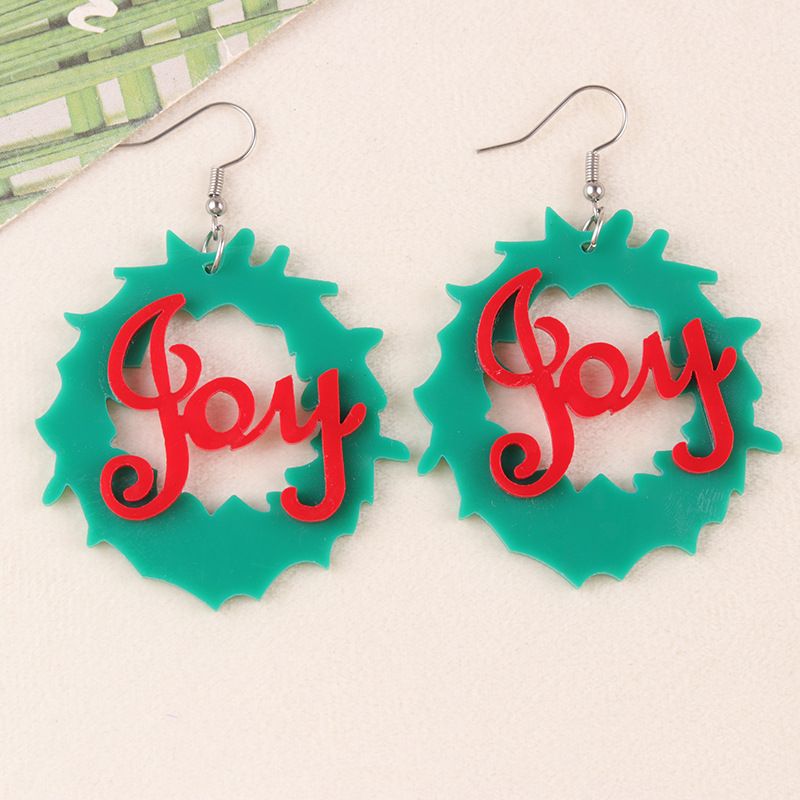 Cartoon Series Acrylic Snowman Cup Flower Personalized Wine Bottle Earrings Jewelry For Women_voghion.com
