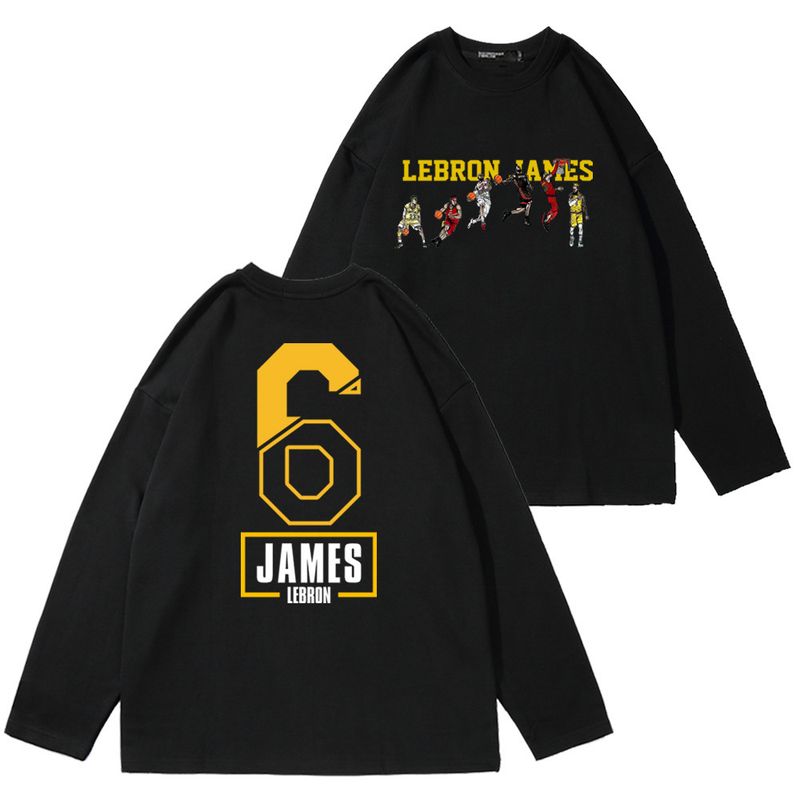 Maglietta a maniche lunghe Basket Sport James Evolution Stampa bifacciale Uomo e donna Coppia Estate Larga_voghion.com