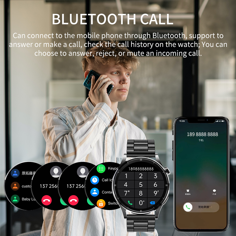 Erkekler için akıllı saat AMOLED HD Ekran Vücut Sıcaklığı Algılama Ai Akıllı Ses Smartwatch 2023 Bluetooth Çağrı Saati_voghion.com