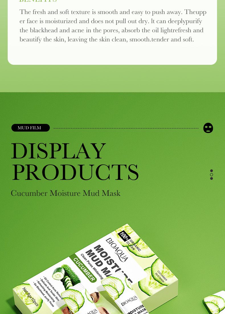 BIOAOUA Dead Sea Mud Whitening Mud Mask 8gx10pcs Hydrating Oil Control Cleansing Mask Moisturizing Mask_voghion.com