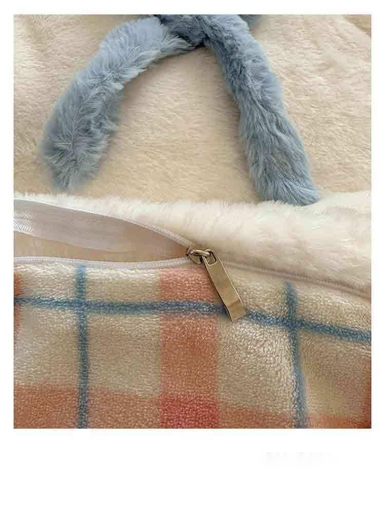 Copripiumino invernale caldo corallo a doppia faccia, 3 pezzi, con fiocco, in tre dimensioni, color latte, spessorato, INS, in quattro pezzi_voghion.com