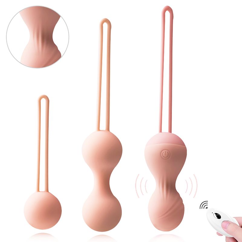 Kabelloser Fernbedienungsvibrator für Frauen, neuer vollflächiger Mini-Hantelball aus Silikon, Sexspielzeug für Erwachsene_voghion.com