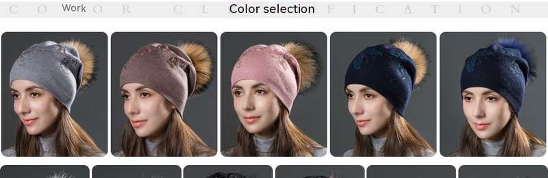 Women's Winter Fur Raccoon Ball Warm Hot Diamond Hollow Butterfly Knitted Versatile Fashion Pullover Hat_voghion.com