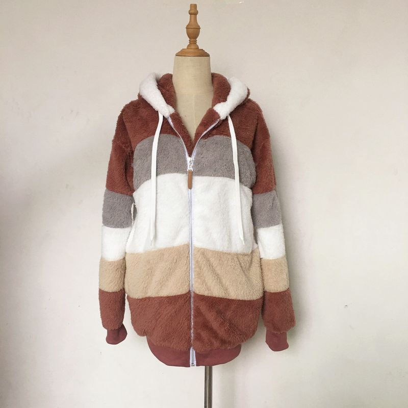 Fashionable Oversized Fleece Hooded Coat For Women - Cozy Winter Outerwear With Multiple Color Options (S-5XL)_voghion.com