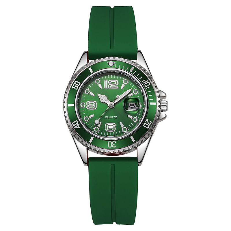 Couple Fashion Sports Green Water Ghost Leisure Silicone Student Quartz Watch Life Waterproof_voghion.com