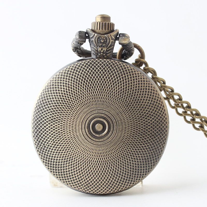 Vintage Totenkopfmuster, klassisch, abgenutzt, arabische Ziffern, trendige Taschenuhr für Herren, personalisierbar_voghion.com