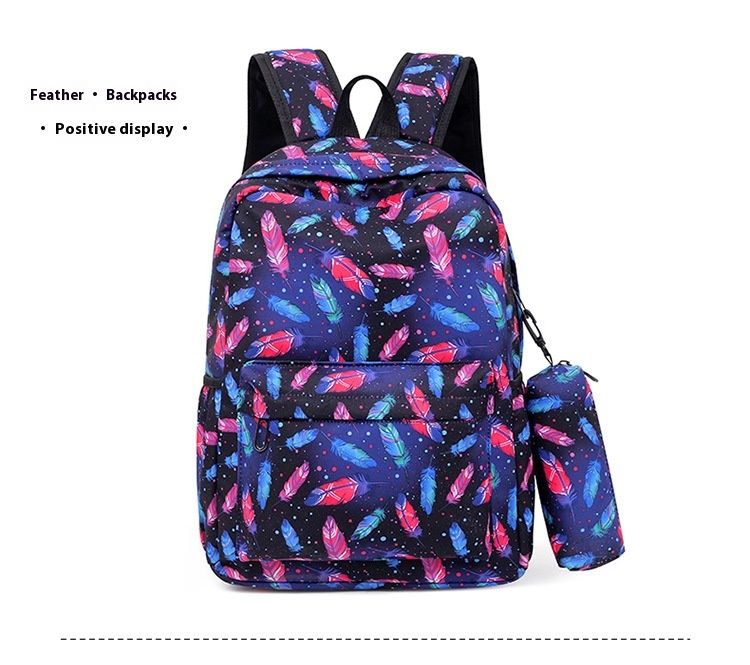 New Versatile Three Piece Set Backpack For Male And Female Students Travel And Leisure Backpack Large Capacity Printed Backpack_voghion.com