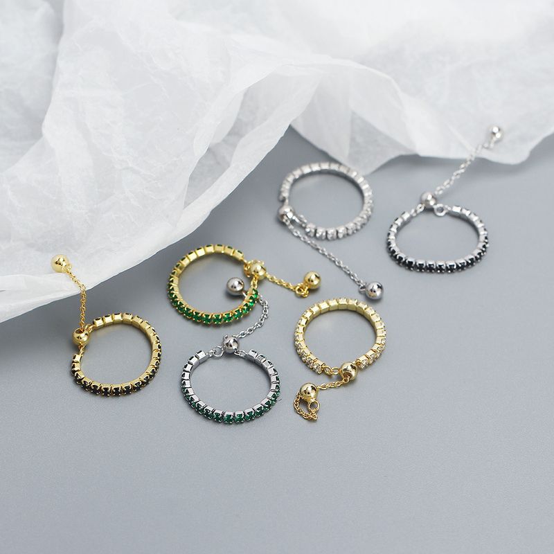 TYJ0334 Sparkling S Silver Instagram Pulling Design Stacked and Paired Diamond Ring Small Handicraft_voghion.com