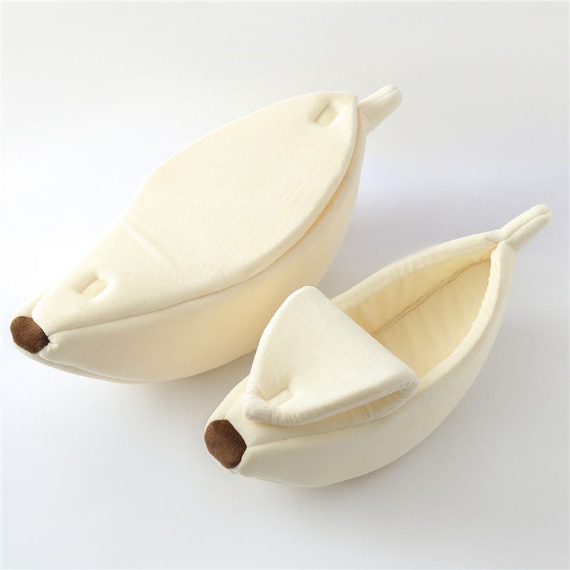 Cama nido para gatos y perros con forma de plátano, cálida y creativa_voghion.com