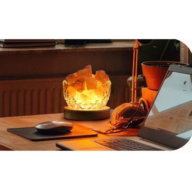 Himalayan Lamp Ornament Wealth-Attracting Rose Coarse Salt Purifying Home Sleep Bedroom Night Light Room Renovation_voghion.com