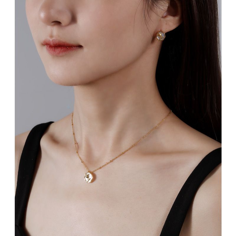 Collana e orecchini in argento sterling con rose Mob, combinazione di design di nicchia di alta qualità, stile Ins, eleganti accessori per gioielli_voghion.com
