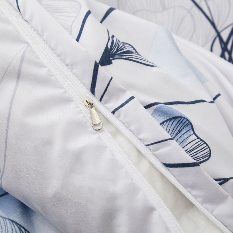 Blue Floral Duvet Cover Set - 3-Piece Luxury Bedding Set, Soft & Breathable Cotton, Elegant Garden Design For Modern Bedrooms (Queen/King Size)_voghion.com