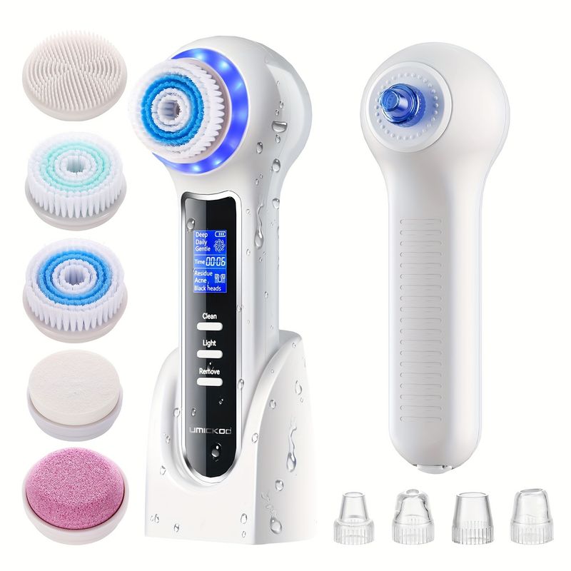 Esfoliante per il viso, spazzola per la pulizia del viso ricaricabile, aspirapolvere per la rimozione dei punti neri 3 in 1 per esfoliare, massaggiare e pulire profondamente i pori_voghion.com