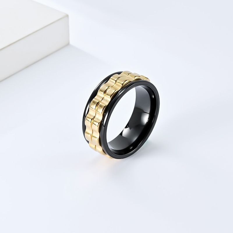 Anello di decompressione con ingranaggi rotanti per alleviare l'ansia, design di lusso leggero in titanio, gioielli in acciaio per le mani_voghion.com