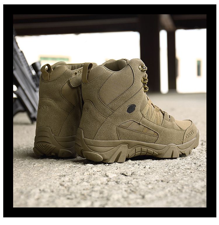 Bottes de combat d'entraînement de sports de plein air Bottes de randonnée tactiques respirantes et confortables pour hommes et femmes_voghion.com