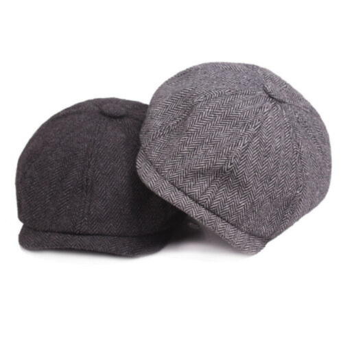 Cappello da uomo Cappello casual Cappello con paraocchi Peaky Tweed Newspaperboy Fondo piatto Boy Wool Baker_voghion.com