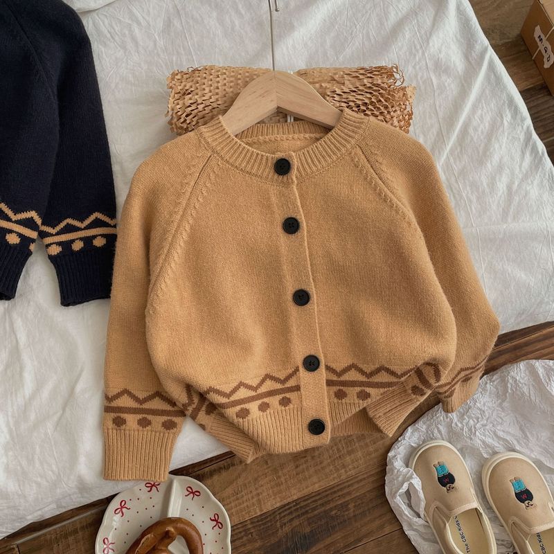 ChildenBoysAutumnCardiganKoreanSplicedLongSleeveKidsBabysBoysSweaterCoatRoundCollarToddlerBoysOpenStitchCoats_voghion.com