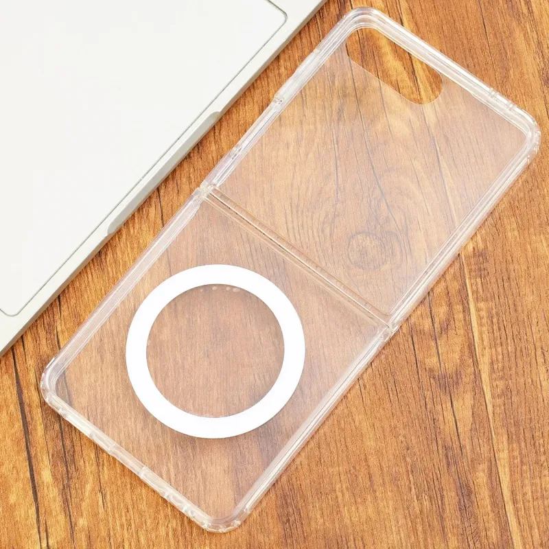 For NEW Samsung Galaxy Z Flip 7 6 5 4 HD Clear Magnetic Case Out Screen Protector For Wireless Charging PC_voghion.com