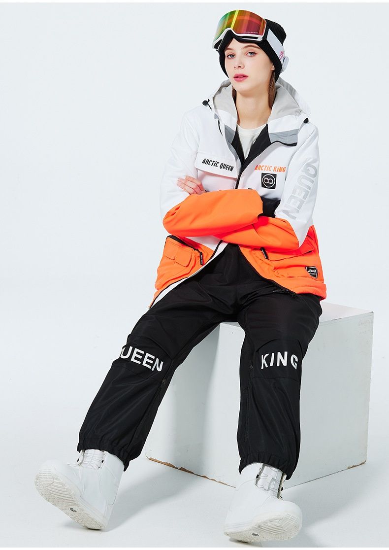 001 Set For Men Women, Couple Style, Warm Thickened, Korean Version Jacket Pants Set, Snowboard And Snow Ski Suit_voghion.com