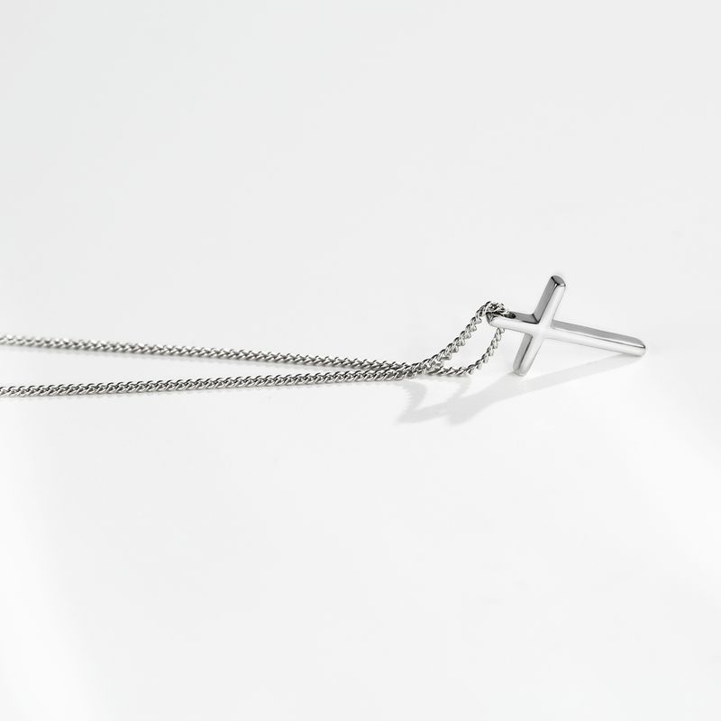 Collana con croce liscia in argento puro S 2023, nuovo design alla moda per gioielli da donna_voghion.com