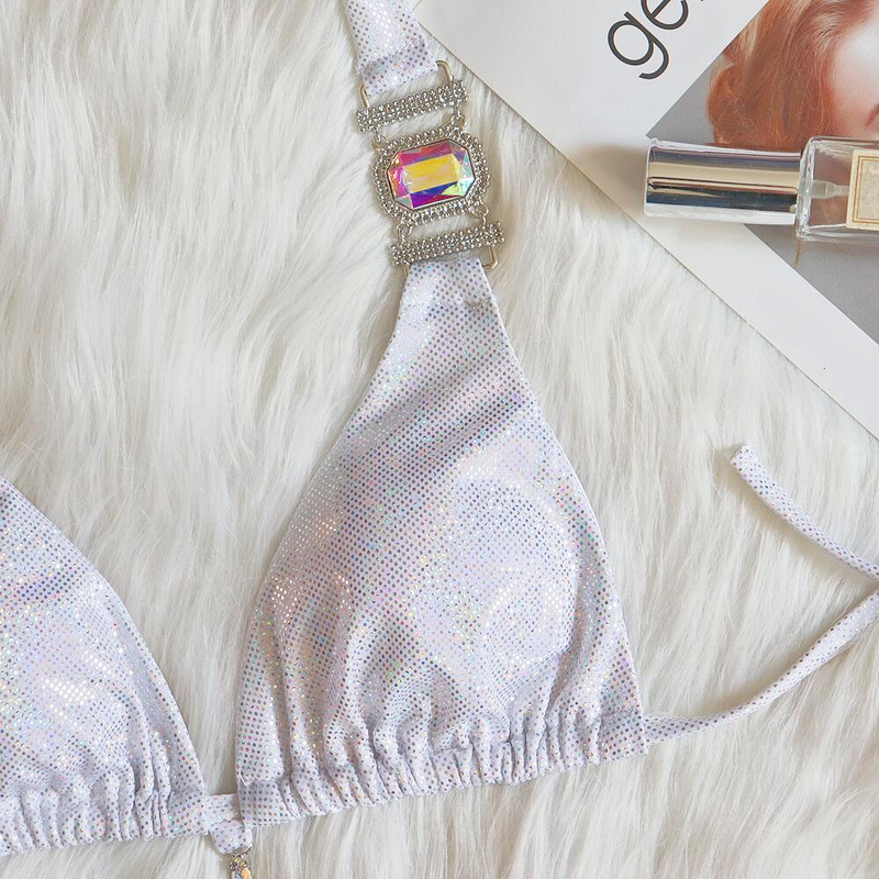 Traje de baño bikini con cuello halter y tiras, traje de baño sexy con diamantes de cristal bronceados brillantes_voghion.com