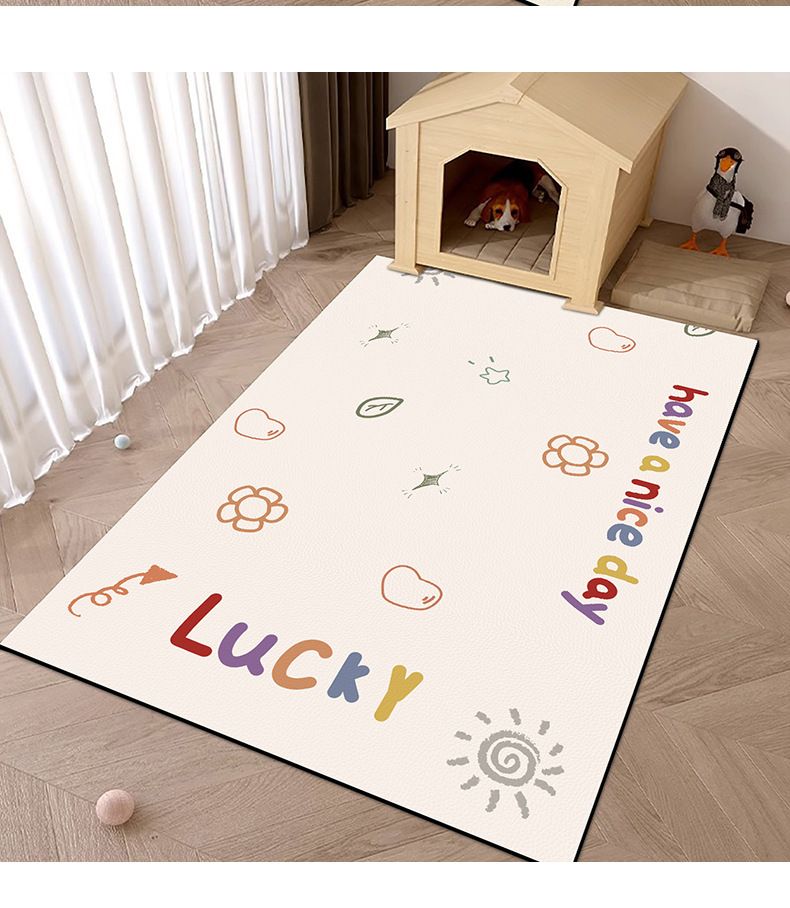Rutschfeste PVC-Haustiermatte mit niedlichen Cartoon-Aufdrucken – wasserdicht, schmutzabweisend, leicht zu reinigen für Hunde und Katzen – Schutz für Zuhause, Käfig und Boden_voghion.com