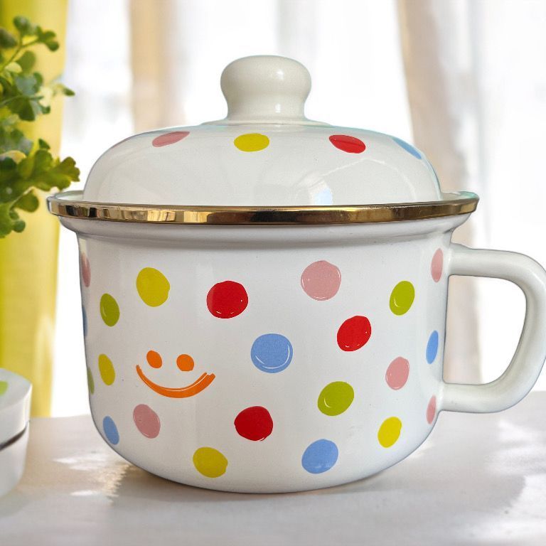 Thickened Enamel Fast Cup Instant Noodle Old-fashioned Nostalgic Rice Bowl Adult Office Worker Food Grade_voghion.com