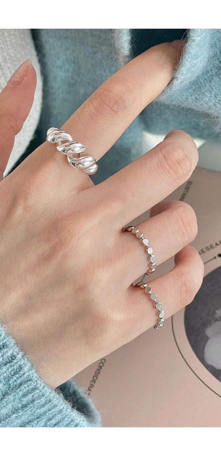 Sac en corne de vache torsadé en argent sterling pour femme, style cool, petite foule, minimaliste, creux, enroulement_voghion.com