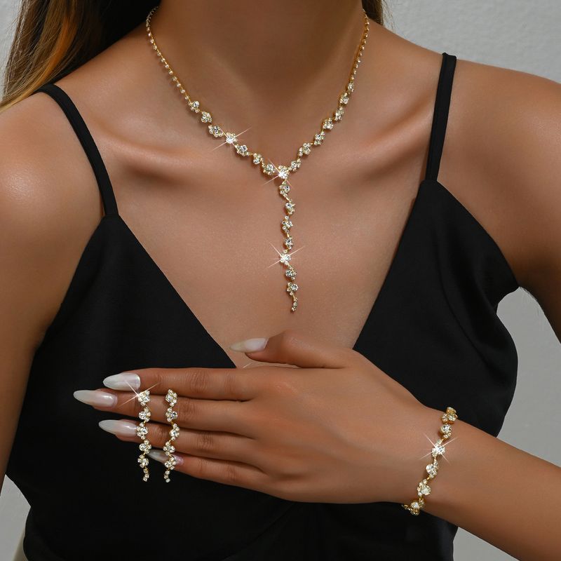Women’s Jewelry Set Fashion Jewelry Wholesale Jewelry Set Women's Fashion Wedding Tassel Silver Necklace Set_voghion.com