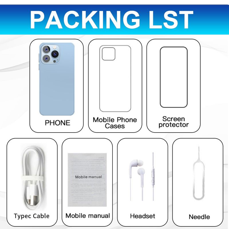 Mobile I16 Promax 16+1T, smartphone originale con schermo grande ad alta definizione_voghion.com
