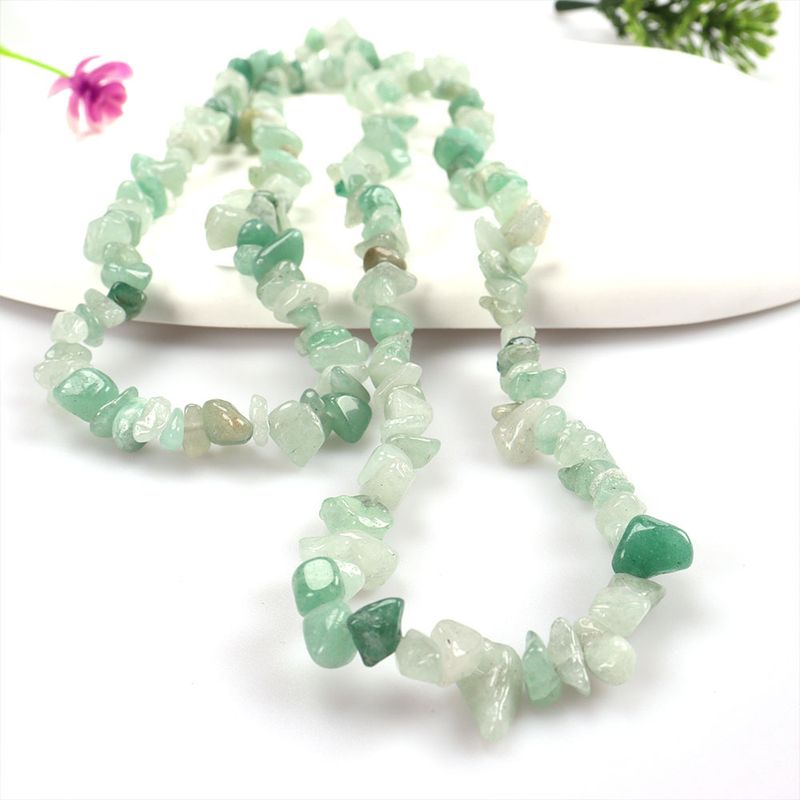 Collana di perline di ghiaia di agata naturale - Perline punzonate da 8-10 mm con catena regolabile da 24 pollici, gioielli curativi fai da te per la creazione di braccialetti_voghion.com